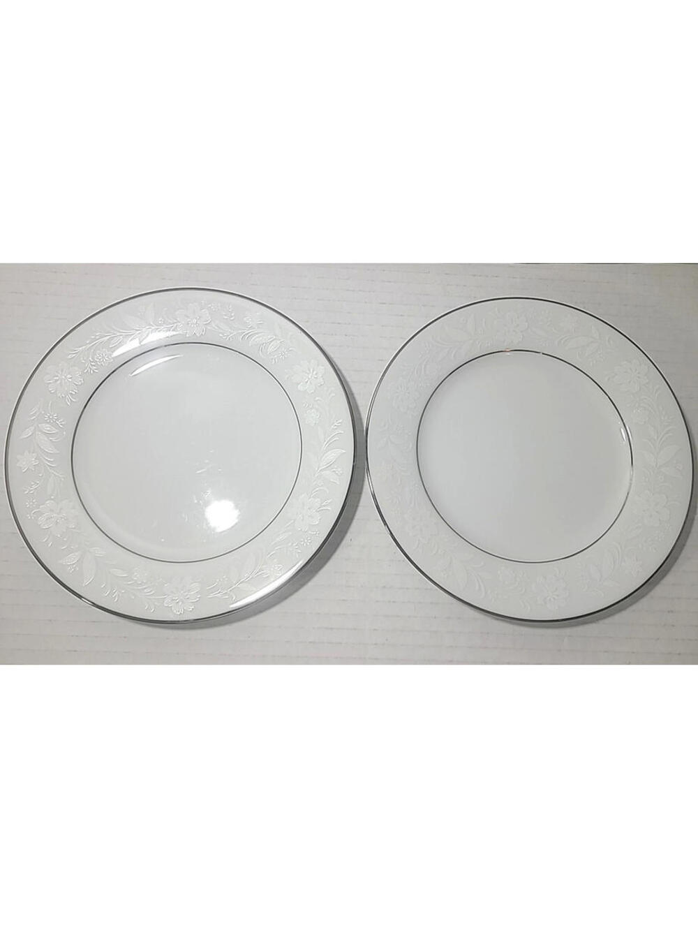 2 Vintage Noritake Ranier 6909 Bread & Butter/Dessert Plates 6 1/4" Silver Trim